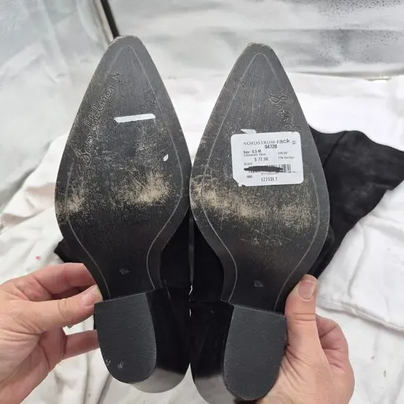 Sam Edelman Julee over-the-knee cowboy boots in black suede  size 8.5 - Picture 5 of 6